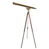 Brass Refracting Telescope & Wooden Tripod