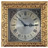 Vintage Hertz Ornate Gilded Floor Clock with Pendulum & Roman Dial