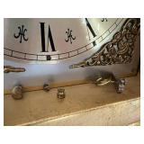 Vintage Hertz Ornate Gilded Floor Clock with Pendulum & Roman Dial