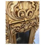 Vintage Hertz Ornate Gilded Floor Clock with Pendulum & Roman Dial