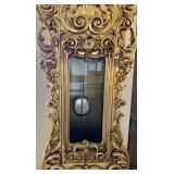 Vintage Hertz Ornate Gilded Floor Clock with Pendulum & Roman Dial