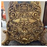 Vintage Hertz Ornate Gilded Floor Clock with Pendulum & Roman Dial