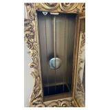 Vintage Hertz Ornate Gilded Floor Clock with Pendulum & Roman Dial