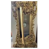 Vintage Hertz Ornate Gilded Floor Clock with Pendulum & Roman Dial