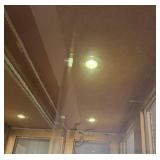 Ornate Gold-Leaf Glass Lighted Display Cabinet with Mirrored Back