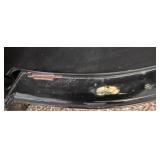 Black Lacquer Mother of Pearl Oriental Corner Cabinet