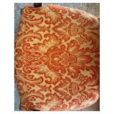 Louis XV Style Carved Wood Armchair & Damask Upholstery