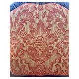 Louis XV Style Carved Wood Armchair & Damask Upholstery