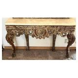 Ornate Rococo-Style Gilt Console Table