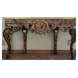 Ornate Rococo-Style Gilt Console Table