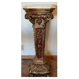 Ornate Marble-Top Pedestal Column #2