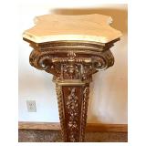 Ornate Marble-Top Pedestal Column #2