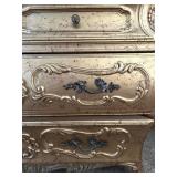 Gilded Rococo Bombe Chest With Marble Top & Ormolu Accents #1