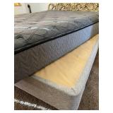 Ornate Gold-Tone Metal Headboard Bed Frame & Slumbercrest Queen Mattress