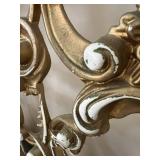 Ornate Gold-Tone Metal Headboard Bed Frame & Slumbercrest Queen Mattress