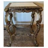 Ornate Baroque Gilt Side Table with Marble Top