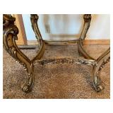 Ornate Baroque Gilt Side Table with Marble Top