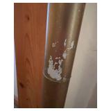 Three-Arm Vintage Tension Pole Floor Lamp with Orange Diamond-Cut Plastic Shades