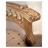 Pair Of Gilded French-Style Armchairs With Tufted Cream Upholstery #2