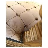 Pair Of Gilded French-Style Armchairs With Tufted Cream Upholstery #2