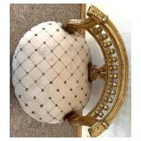 Pair Of Gilded French-Style Armchairs With Tufted Cream Upholstery #2