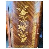 Antique French Bombe Chest of Drawers with Floral Inlay & Ormolu Mounts