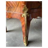 Antique French Bombe Chest of Drawers with Floral Inlay & Ormolu Mounts