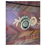 Antique French Bombe Chest of Drawers with Floral Inlay & Ormolu Mounts