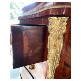 Antique French Bombe Chest of Drawers with Floral Inlay & Ormolu Mounts