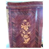 Antique French Bombe Chest of Drawers with Floral Inlay & Ormolu Mounts