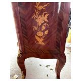 Antique French Bombe Chest of Drawers with Floral Inlay & Ormolu Mounts