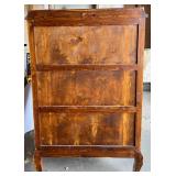 Antique French Bombe Chest of Drawers with Floral Inlay & Ormolu Mounts