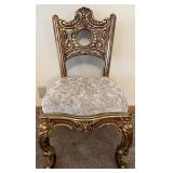 Ornate Gold Rococo Chair & Circular Back Medallion Cushioned Seat #1