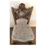 Ornate Gold Rococo Chair & Circular Back Medallion Cushioned Seat #1