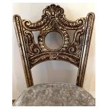 Ornate Gold Rococo Chair & Circular Back Medallion Cushioned Seat #1