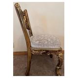 Ornate Gold Rococo Chair & Circular Back Medallion Cushioned Seat #1