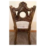Ornate Gold Rococo Chair & Circular Back Medallion Cushioned Seat #1
