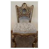 Ornate Gold Rococo Chair & Circular Back Medallion Cushioned Seat #2