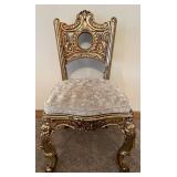 Ornate Gold Rococo Chair & Circular Back Medallion Cushioned Seat #3