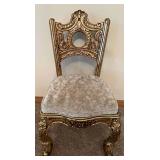 Ornate Gold Rococo Chair & Circular Back Medallion Cushioned Seat #3