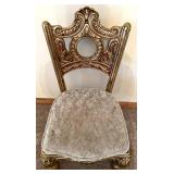 Ornate Gold Rococo Chair & Circular Back Medallion Cushioned Seat #3