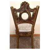 Ornate Gold Rococo Chair & Circular Back Medallion Cushioned Seat #3