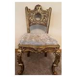 Ornate Gold Rococo Chair & Circular Back Medallion Cushioned Seat #4