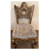 Ornate Gold Rococo Chair & Circular Back Medallion Cushioned Seat #4