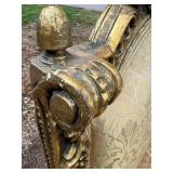 Louis XVI Style Giltwood Armchair & Damask Upholstery #1