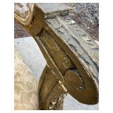 Louis XVI Style Giltwood Armchair & Damask Upholstery #1