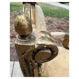 Louis XVI Style Giltwood Armchair & Damask Upholstery #1