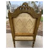 Louis XVI Style Giltwood Armchair & Damask Upholstery #1