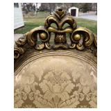 Louis XVI Style Giltwood Armchair & Damask Upholstery #2