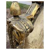 Louis XVI Style Giltwood Armchair & Damask Upholstery #2